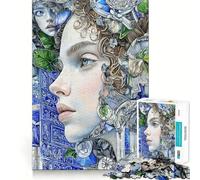 Donna con dettagli floreali e architettonici Puzzle da 1000 pezzi per adolescenti Gioco di apprendimento cognitivo Zero Gap Perfetto incastro Compatto Divertimento per il tempo di gioco in famiglia