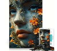 Donna con fiori sul viso - Puzzle da 1000 pezzi - Gioco cognitivo divertente - Componenti robusti e ben definiti - Esercizio mentale per momenti di tranquillità a casa (38x52cm)