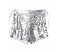 Donna con Lacci Lustrini Pantaloncini Paillettes Hot Pantaloni Mini Clubwear