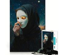 Donna con maschera sotto un cielo stellato - Puzzle da 1000 pezzi per adulti - Gioco di logica e allenamento - Incastro perfetto - Attività per rafforzare i legami affettivi (50x75cm)