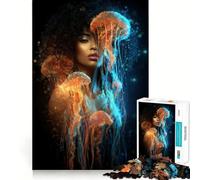 Donna con meduse - Puzzle digitale da 1000 pezzi per adulti - Allenamento cerebrale divertente - Componenti robusti e ben definiti - Attività rilassante per una pausa mentale (50x75cm)