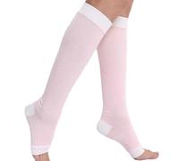 Donna con pizzo aperto e compressione graduata, alta pressione, calze al ginocchio da donna di alta qualità, senza dita, calze di sostegno, tubo circolatorio, calze da ginnastica da uomo 43-46, PK1, L