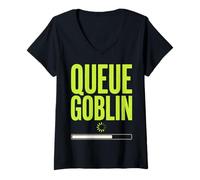 Donna Concert Queue Goblin Ticket Humor Maglietta con Collo a V