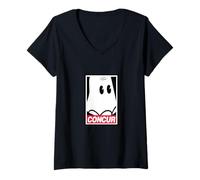 Donna CONCUR Ellefoot Piede Elefante Retro Occhi Maglietta con Collo a V