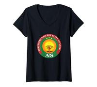 Donna Confederazione Sahel AES Africa Tramonto Baobab Logo Maglietta con Collo a V