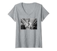 Donna Conferenza stampa di Muhammad Ali Boxing per il combattimento di Alvin Lewis Maglietta con Collo a V