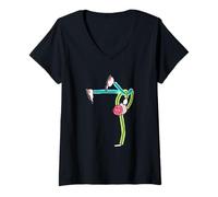 Donna Congelamento Breakdance Maglietta con Collo a V