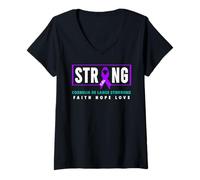 Donna Consapevolezza CdLS della Sindrome di Cornelia De Lange - Cdls Strong Maglietta con Collo a V