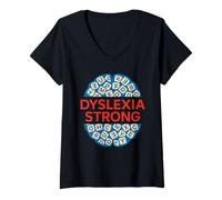 Donna Consapevolezza della dislessia Differenza di apprendimento dell'orgoglio neurodiverso Maglietta con Collo a V