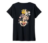 Donna Consapevolezza della scoliosi Fusione spinale Chirurgia della Schiena Botanica Maglietta con Collo a V