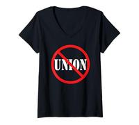 Donna Conservative No Anti Union Non Union Maglietta con Collo a V