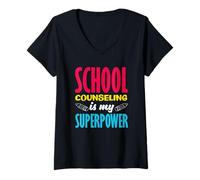 Donna Consulente Scolastico Counseling è Il Mio superpotere Maglietta con Collo a V