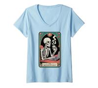 Donna Contabile Contabile Contabile Contabilità Scheletro Carta dei Tarocchi Contabile Maglietta con Collo a V