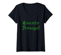 Donna Contea di Donegal Irlanda Contea di Donegal Eire Maglietta con Collo a V