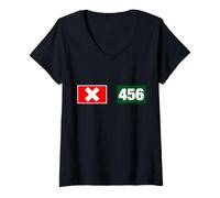 Donna Cool 456 Code Number Illustration Novelty Graphic Designs Maglietta con Collo a V