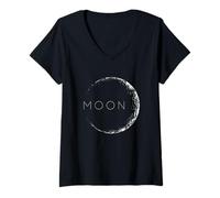 Donna Cool Abstract Moon Illustration Novelty Graphic Designs Maglietta con Collo a V