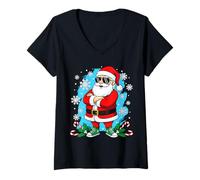 Donna Cool Babbo Natale Maglietta con Collo a V