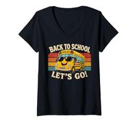 Donna Cool Back to School Bus Ready for New Year Maglietta con Collo a V