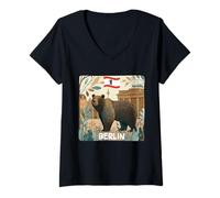 Donna Cool Berlin Anima Bear Costume per Ragazzi e Ragazze Maglietta con Collo a V