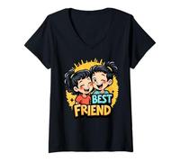 Donna Cool Best Friends Meme Amicizia e Amore Uomini Donne Bambini Maglietta con Collo a V