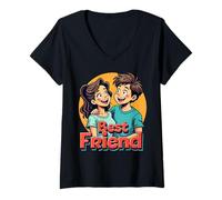 Donna Cool Best Friends Meme Amicizia e Amore Uomini Donne Bambini Maglietta con Collo a V