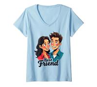 Donna Cool Best Friends Meme Amicizia e Amore Uomini Donne Bambini Maglietta con Collo a V