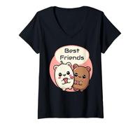 Donna Cool Best Friends Meme Amicizia e Amore Uomini Donne Bambini Maglietta con Collo a V