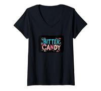 Donna Cool Bitter Sweet Candy Costume per Adulti e Bambini Maglietta con Collo a V