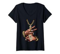Donna Cool Boss Fashion Style Illustration Novelty Graphic Designs Maglietta con Collo a V