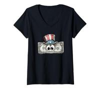 Donna Cool Cartoon Dollar Bill Costume per Ragazzi e Ragazze Maglietta con Collo a V