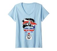 Donna Cool Costa Rica Coffee Mama Girl Aunt Costa Rica Flag Print Maglietta con Collo a V