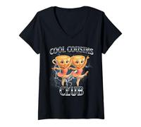 Donna Cool Cousins Club Italian Brainrot Maglietta con Collo a V
