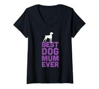 Donna Cool Cute ungherese Vizsla Dog Lover - Best Dog Mum Ever Maglietta con Collo a V