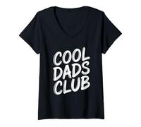 Donna Cool Dads Club Umorismo papà Frasi Orgoglio Famiglia Maglietta con Collo a V