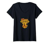 Donna Cool Easy As Pi Retro Matematica Maglietta con Collo a V