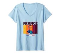 Donna Cool France World Inspired, France Outfit Fashion Graphic Maglietta con Collo a V