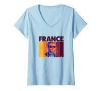 Donna Cool France World Inspired, France Outfit Fashion Graphic Maglietta con Collo a V