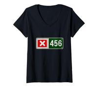 Donna Cool Funny 456 Code Number Illustration Graphic Designs Maglietta con Collo a V