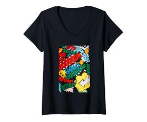 Donna Cool Funny Pop Art Graffiti Art Illustration Graphic Designs Maglietta con Collo a V