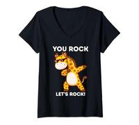 Donna Cool Giraffe con Occhiali da Sole Dabbing You Rock Lets Rock Maglietta con Collo a V