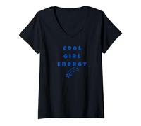 Donna Cool Girl Energy - simpatico design cometa per ragazze sicure Maglietta con Collo a V