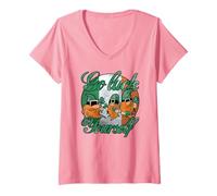 Donna Cool Green Gnomes Go Luck Yourself Shamrock St Patricks Day Maglietta con Collo a V