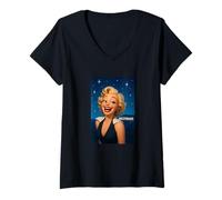 Donna Cool Hollywood Star Girl Illustration Graphic Designs Maglietta con Collo a V
