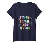 Donna Cool I Turn Coffee in Insegnante di Viaggio di Fisica di Ricerca Maglietta con Collo a V