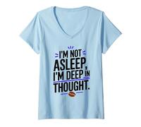 Donna Cool I'm Not Asleep Fun Coffee Drinker Java Lovers Novità Maglietta con Collo a V