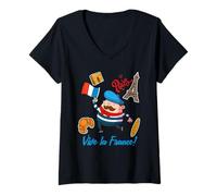 Donna Cool Paris Style - I Love Paris Eiffel Tower Graphic Design Maglietta con Collo a V