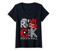 Donna Cool Rock And Roll Star, I Love Rock Loud Music, Rock & Roll Maglietta con Collo a V