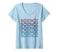 Donna Cool SCIENCE Squad Teacher Team Impara STEM Stud STEAM Maglietta con Collo a V