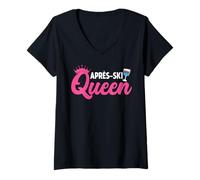 Donna Cool T Shirt Party After Hitting The Piste Ski Bunny Maglietta con Collo a V