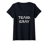 Donna Cool: Team Gray Family Name Show Support, Be On Team Gray Maglietta con Collo a V